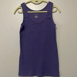 Merona purple v neck ribbed tank. Sz small